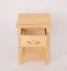 Bedside Table of Drawers Solid Pine Wood | Natural Turakos 95 | 56 x 40 x 35 cm | Space-Saving Nightstand