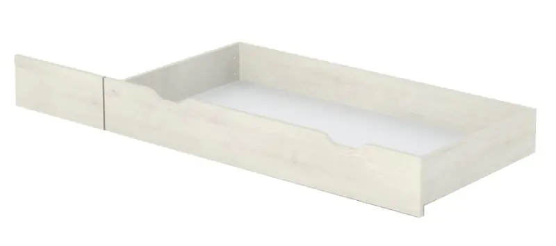 Drawer for double bed, Colour: Pine White - Measurements: 21 x 72 x 138 cm (H x W x L)