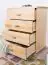 4 Drawer Chest Columba 12, solid pine wood, clearly varnished - H101 x W80 x D50 cm