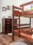 Adult bunk beds ' Easy premium line ' K16/n, head and foot part straight, solid beech wood dark brown - lying surface: 140 x 200 cm, divisible