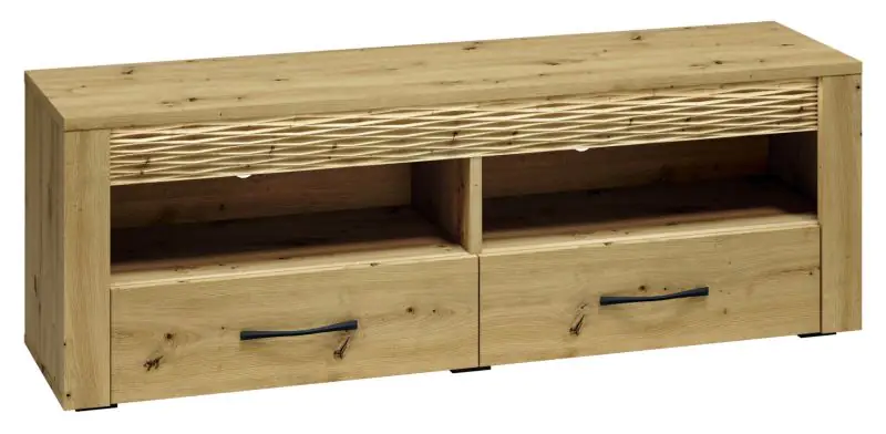 TV base cabinet Glostrup 11, Colour: Oak - measurements: 52 x 150 x 40 cm (H x W x D), with 2 drawers