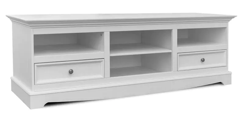 Gyronde 10 TV base cabinet, solid pine wood wood wood wood wood, White lacquered - 53 x 167 x 53 cm (H x W x D)