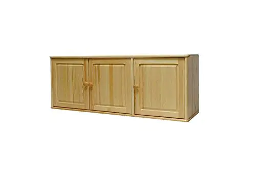 Wall cabinet solid, natural pine wood  024- Dimensions 50 x 120 x 60 cm (H x W x D)