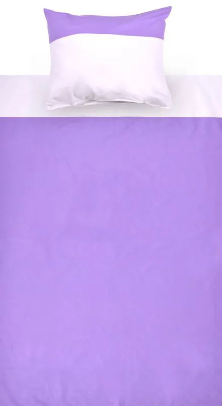 Children’s Bed Linen Set 2-Piece | 100% Cotton | Purple/White | 140 x 200 cm Comforter | 80 x 80 cm Pillow