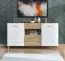 Modern Sideboard Baka 05 | Oak Artisan & White High Gloss | 3 Doors, 1 Drawer | 87.5 x 173 x 41.5 cm