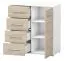 Chest of Drawers | 96 x 90 x 45 cm | Oak & White | Comarca 04 | 1 Door | 4 Drawers | Sleek Two-Tone Design