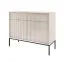 Modern Chest of Drawers Worthing 65 | 2 Drawers & 2 Doors | Cashmere Finish | Black Legs | 83 x 104 x 39 cm