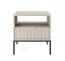 Worthing 73 Bedside Cabinet | Cashmere Finish | 1 Drawer & Storage Compartment | Ribbed Front | Black Metal Legs