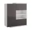 Chest of drawers Sombor 09, Colour: Black high gloss / White - Measurements: 92 x 118 x 36 cm (W x H x D)
