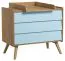 Chest of drawers Jorinde 05, Colour: Oak / Blue - Measurements: 90 x 100 x 59 cm (H x W x D)