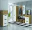 Monclova 01 Cupboard | Riviera Oak / Glossy White | 202 x 55 x 40 cm | Modern Storage Cabinet