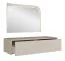 Hanging dressing table | 1 drawer | push-to-open system | mirror with LED lighting | wall-mounted | beige cashmere | Himara 02