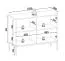 Elegant Chest of Drawers with Glass Door | Cashmere | 83 x 104 x 39 cm | 4 Compartments | LED Lighting | Push-to-Open | 2 Doors