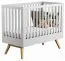Baby Bed / Kid Bed Skady 01 | White / Oak | Adjustable Slatted Frame | 60 x 120 cm Lying Area