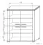 Chest of drawers Kainanto 07, Colour: Oak / Grey - Measurements: 112 x 96 x 41 cm (H x W x D)