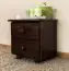 2 Drawer Bedside table 002, solid pine wood, nut finish - H43 x W43 x D33 cm 