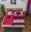 Futon bed / Solid wood bed Wooden Nature 01, heartbeech wood, oiled  - size 180 x 200 cm