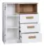 Chest of drawers Fafe 04, Colour: Oak riviera / White - Measurements: 100 x 88 x 40 cm (H x W x D), with one door, 3 drawers and compartments.