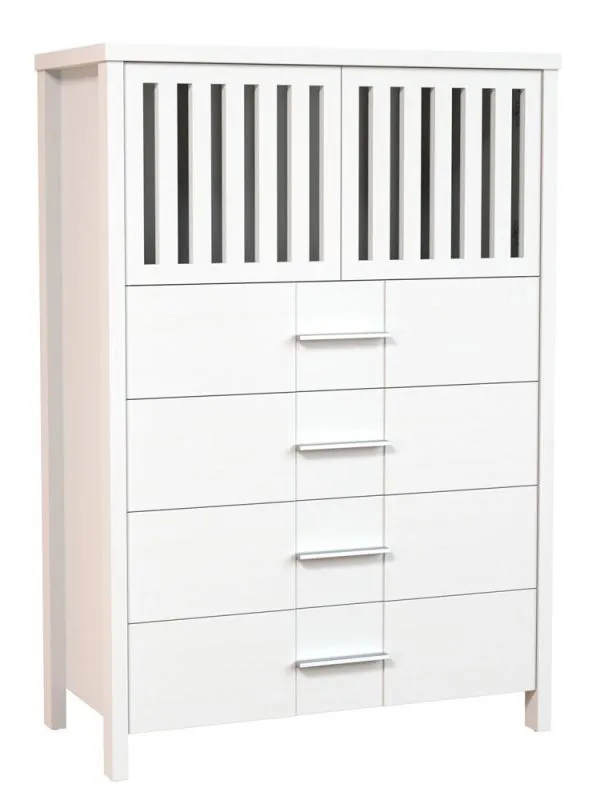 Dresser Caesio 02, solid wood, Colour: White - Measurements: 131 x 90 x 44 cm (H x W x D)