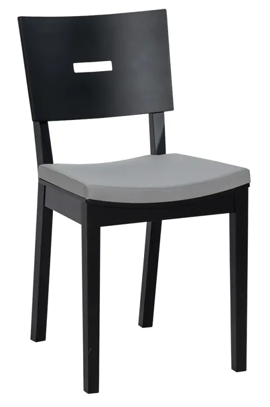 Chair upholstered, solid oak, Colour: Black - Measurements: 86 x 43 x 50 cm (H x W x D)