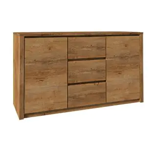 Dresser Selun 02, Colour: Oak dark brown - 80 x 140 x 43 cm (h x w x d)