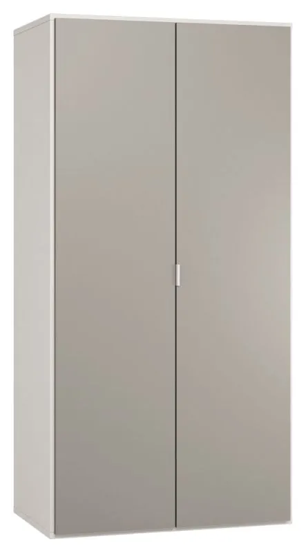 Hinged door cabinet / Wardrobe Bellaco 38, Colour: White / Grey - Measurements: 187 x 93 x 57 cm (H x W x D)