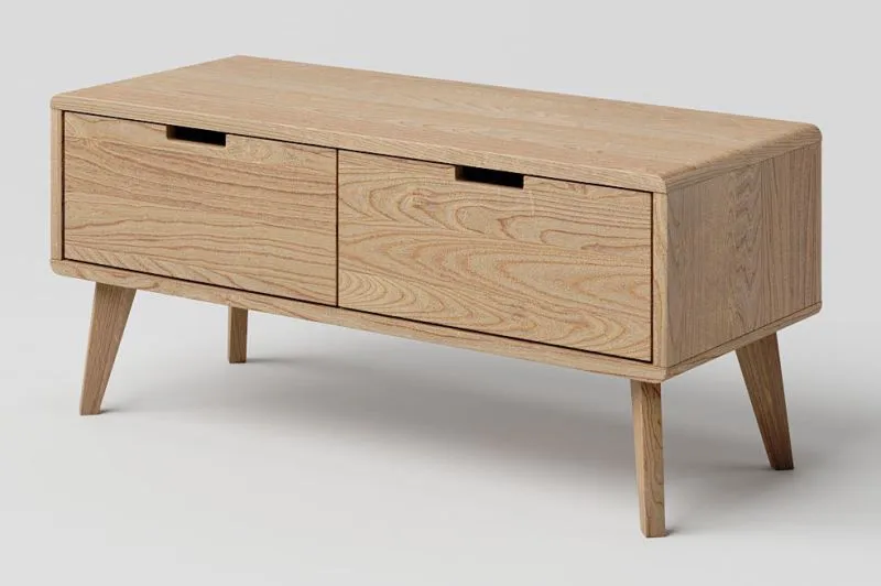 TV Base Cabinet Solid Oak Natural | Aurornis 52 | 44 x 96 x 40 cm | Modern Design