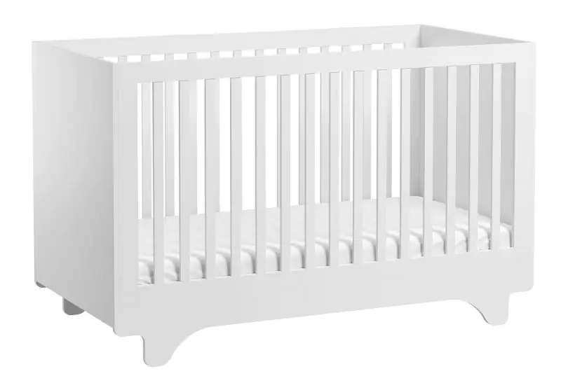 Baby bed / kid bed Lillebror 01, Colour: White - Lying surface: 70 x 140 cm (W x L)