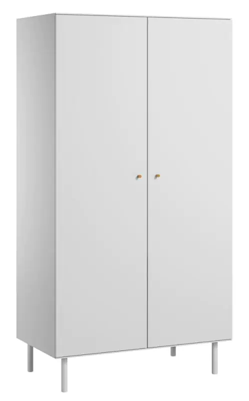 Hinged door cabinet / Wardrobe Airin 04, Colour: White - Measurements: 188 x 100 x 55 cm (H x W x D)