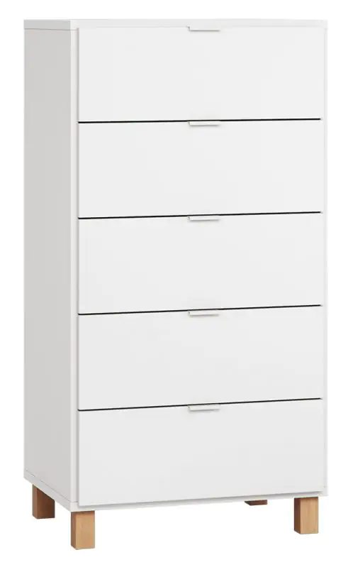 Chest of drawers Invernada 05, Colour: White - Measurements: 122 x 63 x 47 cm (H x W x D)