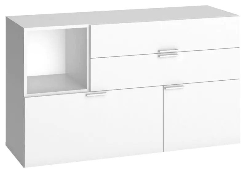 Chest of drawers Minnea 22, Colour: White - Measurements: 70 x 120 x 42 cm (h x w x d)