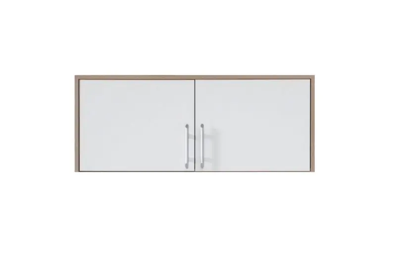 Cabinet top Hannut 03, Colour: White / Oak - Measurements: 40 x 100 x 56 cm (H x W x D)