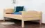 Single bed / Day bed solid, natural beech wood 113, including slatted frame - Measurements 90 x 200 cm