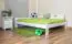 Children's bed / Youth bed A8, solid pine wood, white finish, incl. slatted frame - 140 x 200 cm 