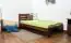 Single bed A27, solid pine wood, nut finish, incl. slatted frame - 90 x 200 cm 