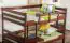 Adult bunk beds ' Easy premium line ' K16/n, head and foot part straight, solid beech wood dark brown - lying surface: 140 x 200 cm, divisible