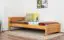 Single bed/guest bed Pine solid wood Alder color 80, incl. Slat Grate - 100 x 200 cm