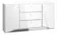 Chest of drawers Sydfalster 02, Colour: White / White high gloss - Measurements: 85 x 160 x 41 cm (H x W x D), with 2 doors, 3 drawers and 4 compartments