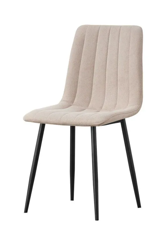 Maridi 278 Dining Chair | Beige | 88 x 44 x 46 cm | Modern Stitched Design | Black Metal Legs