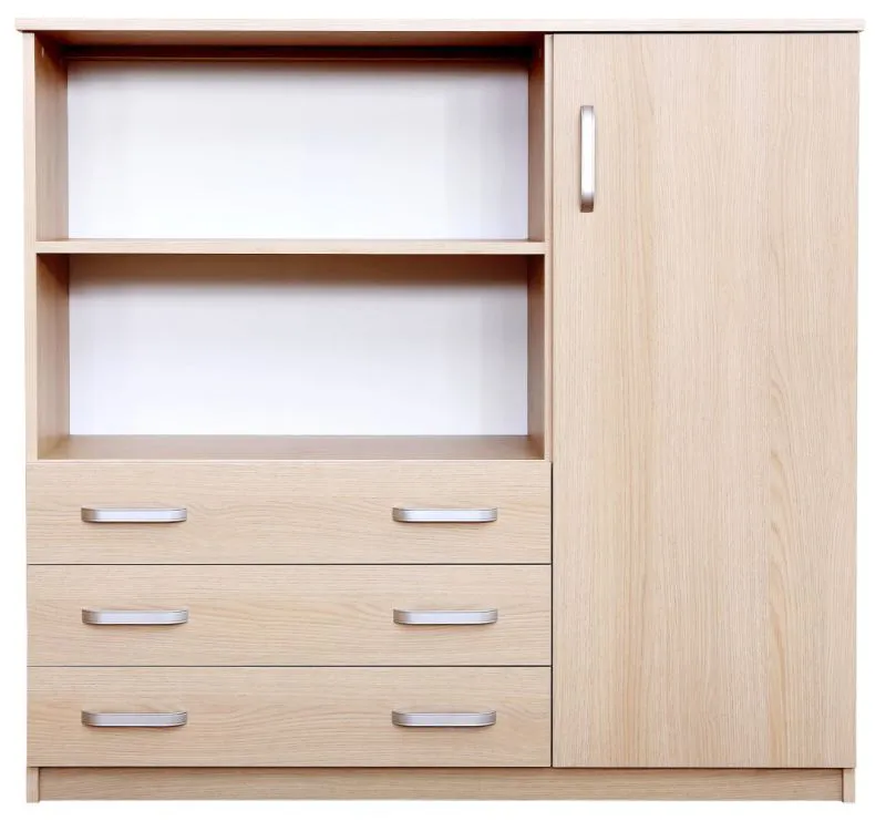 Chest of drawers Kebumen 14, Colour: Sonoma Oak - Measurements: 122 x 130 x 40 cm (H x W x D)