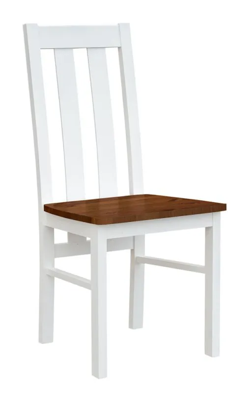 Chair Gyronde 10, solid beech wood, white/Walnut - 94 x 43 x 44 cm (H x W x D)