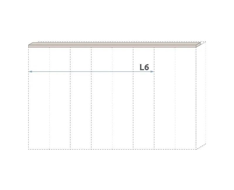 Top LED Frame Set for Hinged Door Wardrobe Neiafu | Cashmere | 272 cm Width | Set of 2