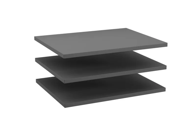 Set of 3 Closet Shelves for Zapopan 37 / 40 / 44 / 47 | Graphite | Modern Wood-Based Design