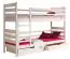 Children bed / bunk bed Milo 19 incl. 2 drawers, Colour: White, solid wood, Lying surface: 80 x 190 cm (W x L), divisible