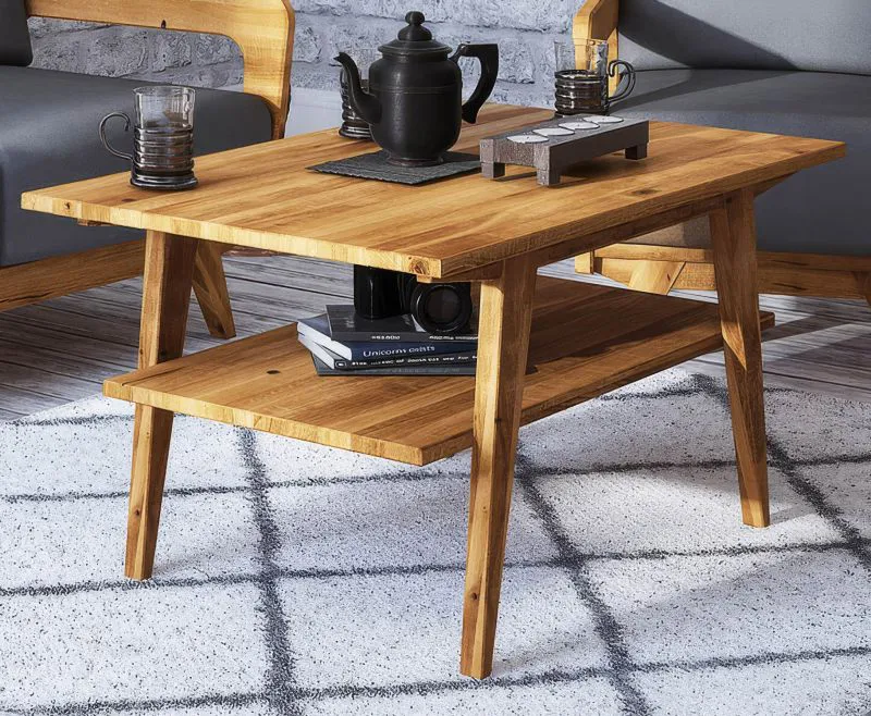 Otago 06 Coffee Table | Solid Oiled Wild Oak | 110 x 60 x 50 cm | Premium Wooden Nature Design