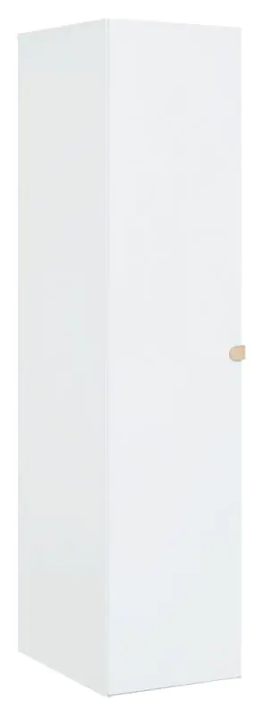 Children's room - Hinged door cabinet / Wardrobe Skalle 09, Colour: White - Measurements: 206 x 47 x 60 cm (H x W x D)