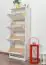 4 Tier Shoe cabinet 002, Pull down drawer, solid pine wood, white finish - H150 x W58 x D29 cm 