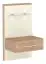 Bedside table for bed extension left Gataivai 11, Colour: Beige high gloss / Wallnut - 100 x 56 x 47 cm (H x W x D)