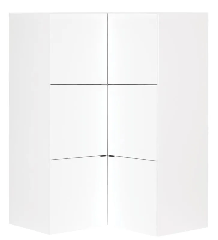 Children's room - Corner Wardrobe Marincho 11, Colour: White - Measurements: 159 x 105 x 106 cm (h x w x d)