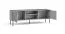 Modern TV Cabinet with Four Compartments | Soft-Close Doors | Cable Grommet | Grey | 55 x 158 x 40.5 cm
